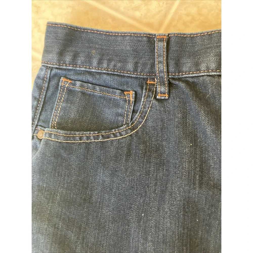 Old‎ Navy Dark Wash Blue High Rise Denim Skirt Sz 6 Back Pockets Back Slit